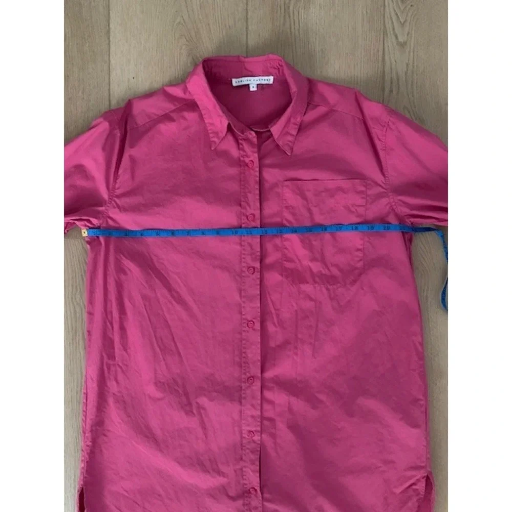 English Factory Hot Pink Cotton Button Down Mini Shirt Dress size Small - Picture 9 of 9